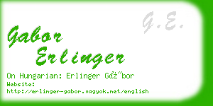 gabor erlinger business card